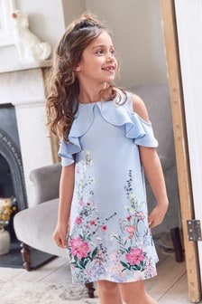Girls Short Sleeves Cotton Dress Blue Red 3 6 9 12 18 Month 3 4 5 6 7 Years