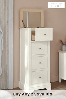 Chalk White Hampton Painted Oak Tall Chest of Drawers (832430) | £675