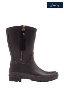 Joules Rosalind Black Mid Height Wellies With Interchangeable Tassel