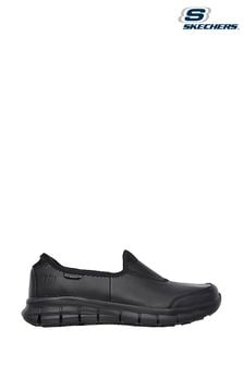 Skechers® Black Sure Track Slip Resistant Slip-On Work Shoes