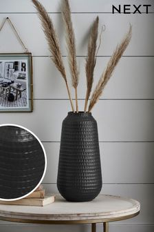 Black Large Embossed Ceramic Vase (838307) | £30