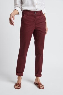 burgundy trousers womens