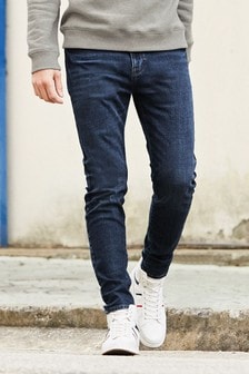 stretch slim fit tapered jeans