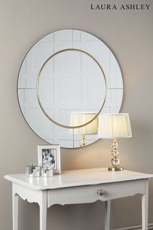 Laura Ashley Clear Maya Round Mirror With Mottled Bronze Band