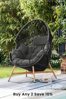 Black Helsinki Garden Single Egg Chair (844026) | £499