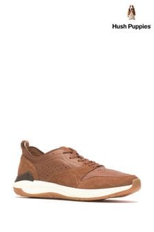 Hush Puppies Brown Felix Perf Lace Trainers