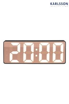 Karlsson Black Copper LED Mirror Alarm Clock