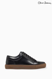 Oliver Sweeney Black Dip Dyed Calf Leather Trainers