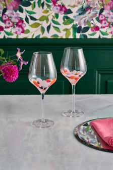 Clarke & Clarke Blush Pink Luco Set of 2 Wine Glasses