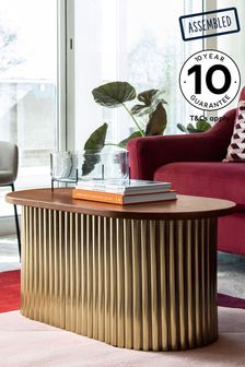 Gold Ribbed Coffee Table