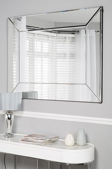 Silver Bevel Large Mirror