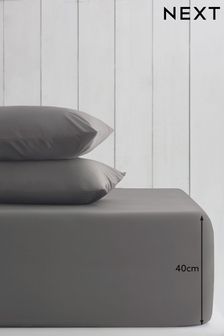 Charcoal Grey Cotton Rich Extra Deep Fitted Sheet (864868) | £18 - £24