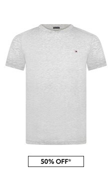 Tommy Hilfiger Boys Grey Organic Cotton T-Shirt