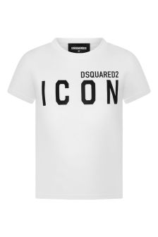 Dsquared2 Kids White Cotton Icon T-Shirt