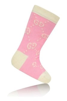 GUCCI Kids Baby Girls Pink GG Socks