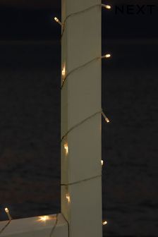 Clear Set of 100 Solar Warm White Line Lights