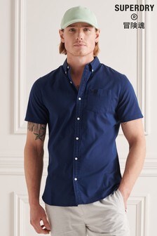 Superdry Blue Premium University Oxford Short Sleeve Shirt (871320) | £45