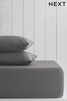 Charcoal Grey Cotton Rich Deep Fitted Sheet