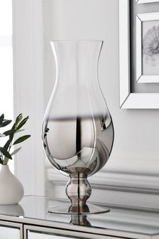 Silver Ombre Footed Flute Glass Vase