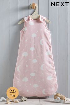 Pink Moon & Stars Baby 100% Cotton 2.5 Tog Sleep Bag (872766) | £24 - £28