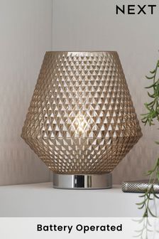 Champagne Gold Battery Operated Tapered Medium Ambient Lamp (875613) | £25