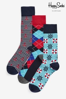 Happy Socks Anchor 3 Pack Socks