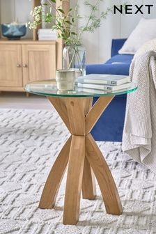 Oak Glass Side Table (878917) | £225