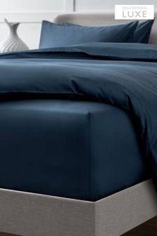 Navy Collection Luxe 400 Thread Count Extra Deep Fitted 100% Egyptian Cotton Sateen Deep Fitted Sheet