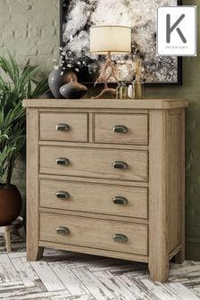 K Interiors Brown Embleton Solid Wood 2 Over 3 Chest of Drawers