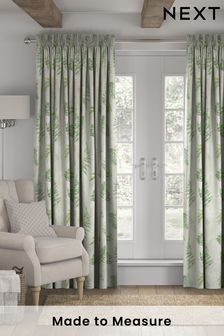 Green Fern Print Made To Measure Curtains