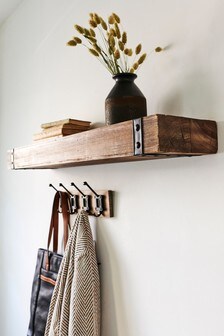 Wood Effect Extra Large Industrial Floating Wall Shelf (884810) | £45