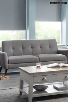 Julian Bowen Grey Monza Compact Retro 3 Seater Sofa