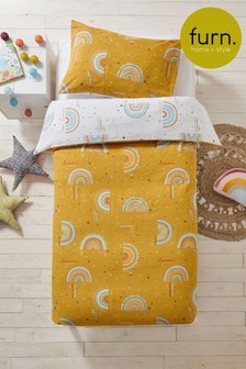 little furn. Mustard Rainbow Tribe Printed Kids Cotton Duvet Cover And Pillowcase Set