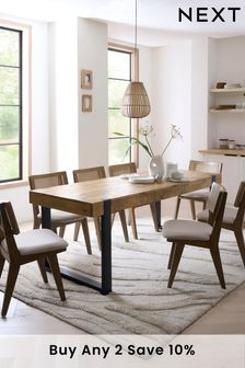 Natural Jefferson Pine 6 to 8 Seater Extending Dining Table