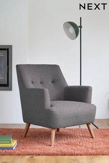 Soft Marl Dark Grey Carter Light Leg Armchair (892680) | £250
