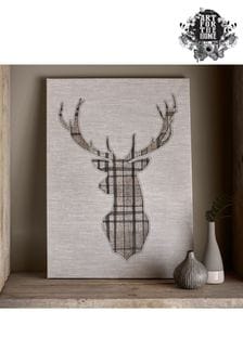 Art For The Home Natural Tartan Stag Canvas