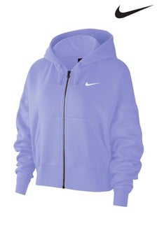 nike oversized cropped zip hoodie