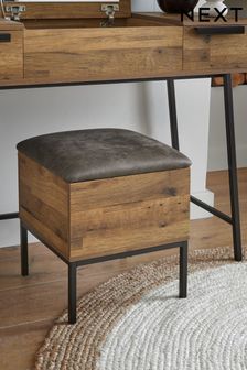 Oak Effect Bronx Storage Footstool (902485) | £120