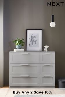 Grey Flynn Wide Chest of Drawers