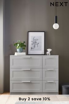 Grey Flynn Wide Chest of Drawers (902605) | £299