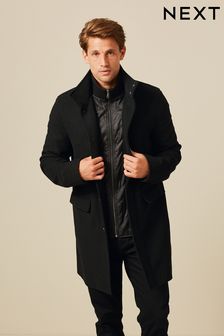 Mens Clothing Coats Long coats and winter coats DSquared² Wool Double Breasted Long-sleeved Coat in Black for Men 
