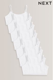 White 7 Pack Strappy Crop Tops (5-16yrs) (905376) | £19.75 - £26.75