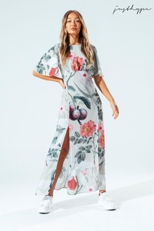 Hype. Cream Large Scale Floral Dress