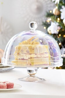 Glass Lustre Glass Cloche Cake Stand