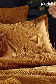 Riva Paoletti Gold Palmeria Quilted Pillowcase