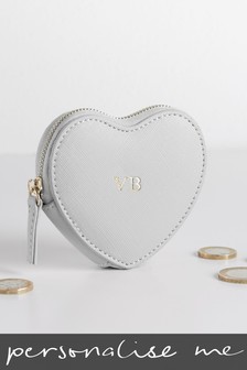 Grey Personalised Grey Heart Purse (910266) | £12.50