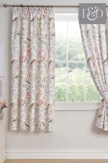 D&D Pink Caraway Pair of Pencil Pleat Curtains