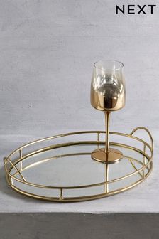 Gold Gold Oval Tray