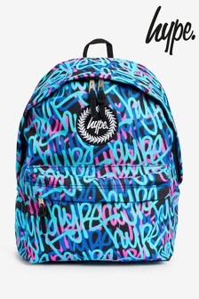 Hype. Spray Paint Script Blue Backpack