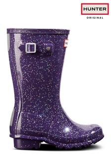 purple glitter hunter boots